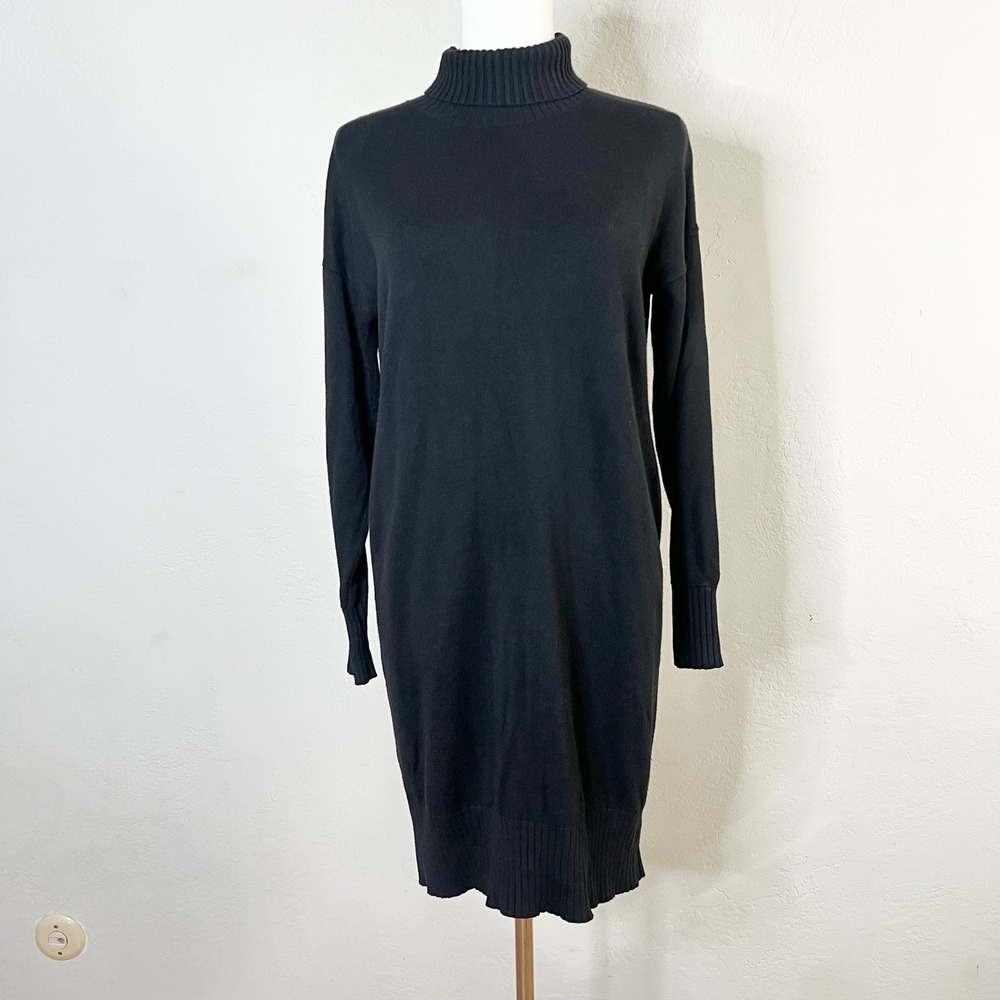 Lululemon Dress Turtleneck Sweater Softer Still XS Knit Black Cashmere Blend LS